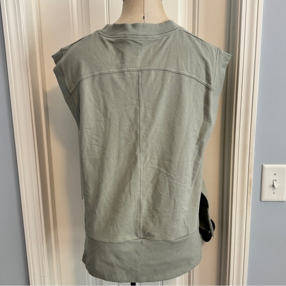 Athleta Small Retroterry V-Neck Sweatshirt Tee ~ Athleisure Casual Relaxed Fit - Picture 3 of 9
